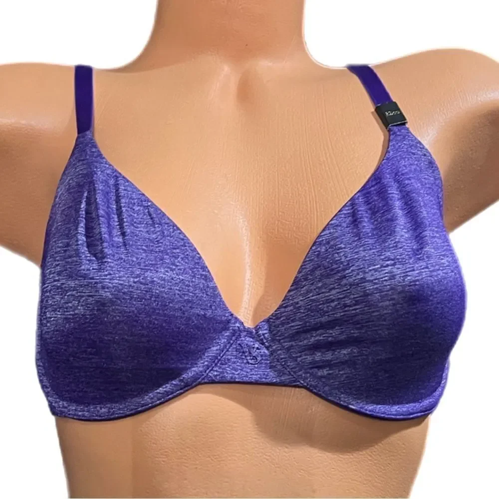 Victoria’s Secret Unlined Semi Demi Supersoft Satiny bra marled purple 32DD